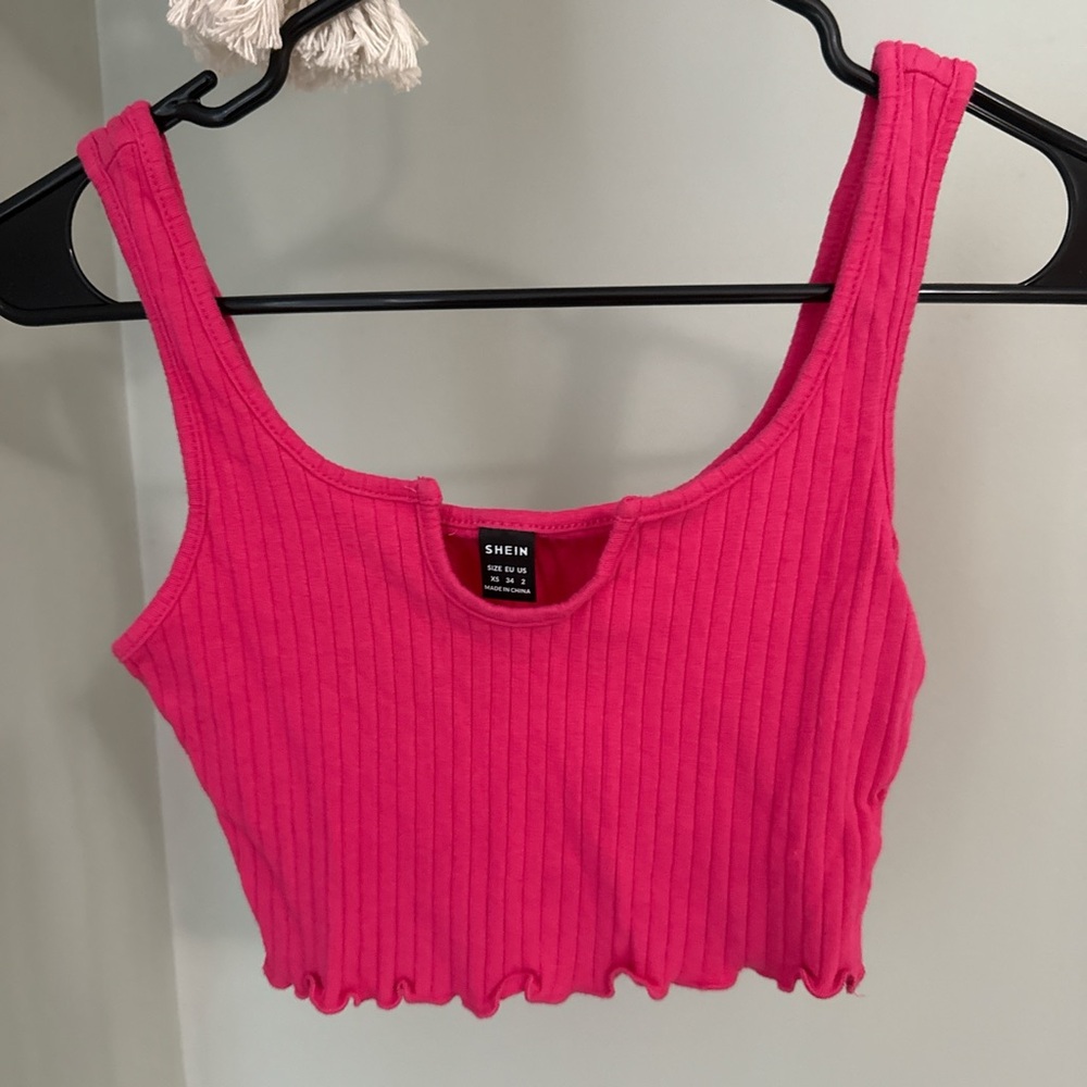 Fuchsia Ribbed Tank Top